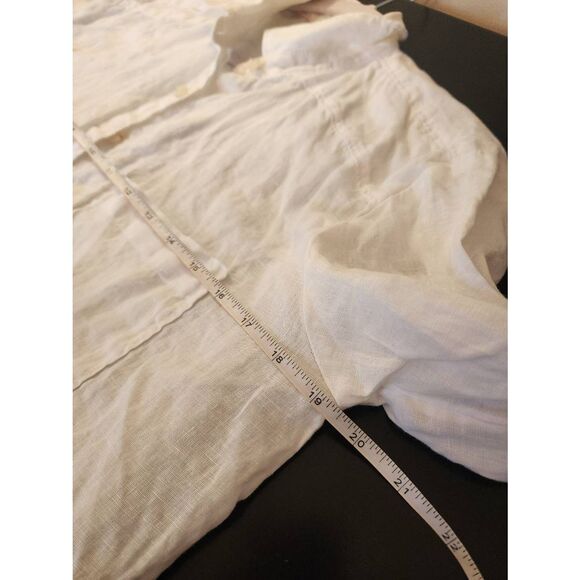 Anthropologie Relaxed Buttondown Linen Tunic size xs white - Picture 8 of 10